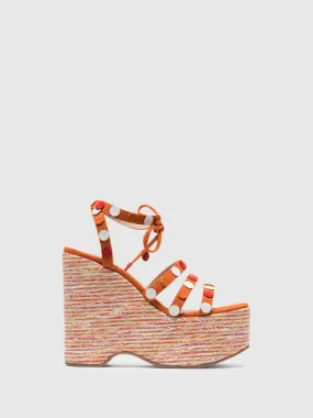 Orange Strappy Sandals