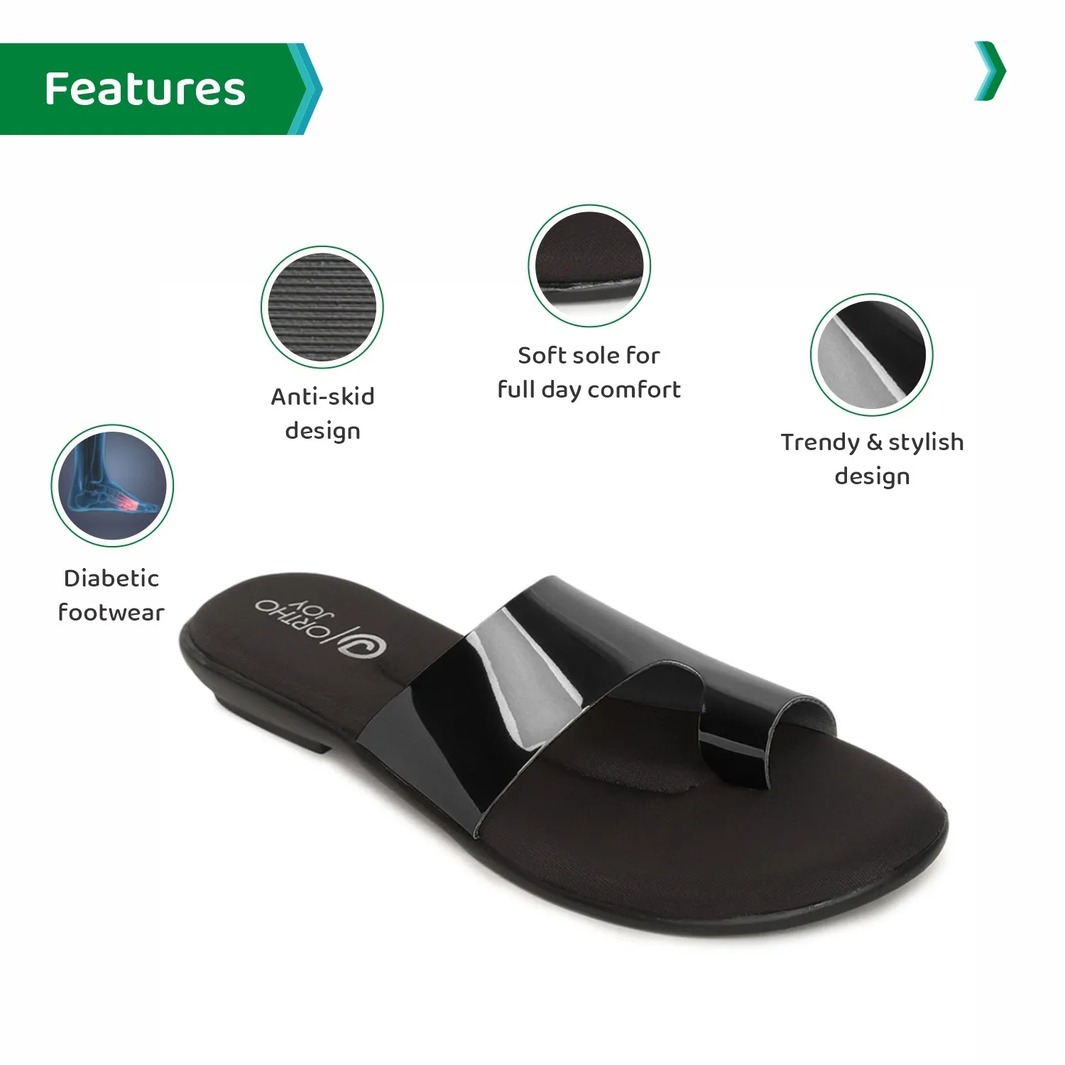 ORTHO JOY Fancy doctor slippers | Flat sandals