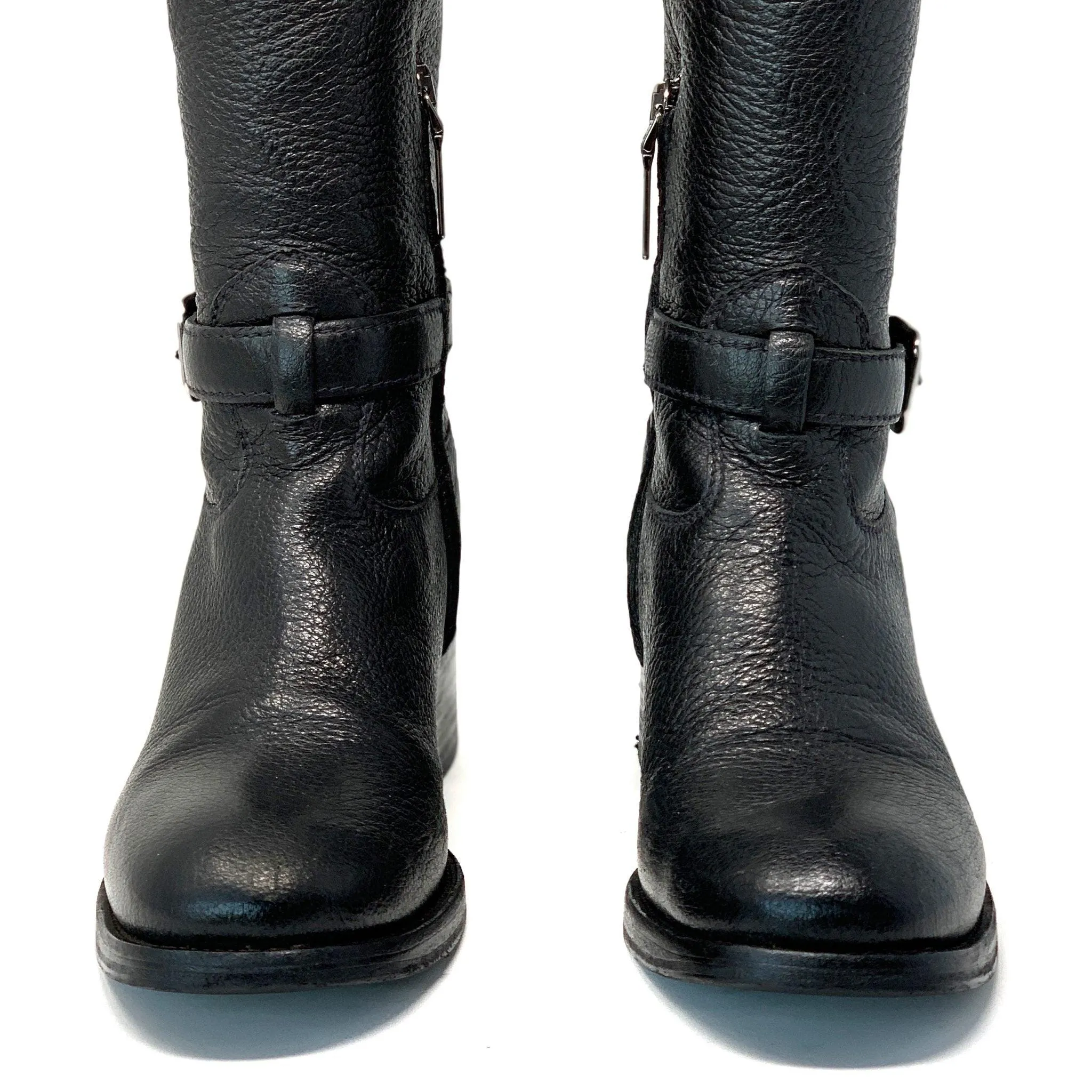 Prada Logo Black Riding Boots 36