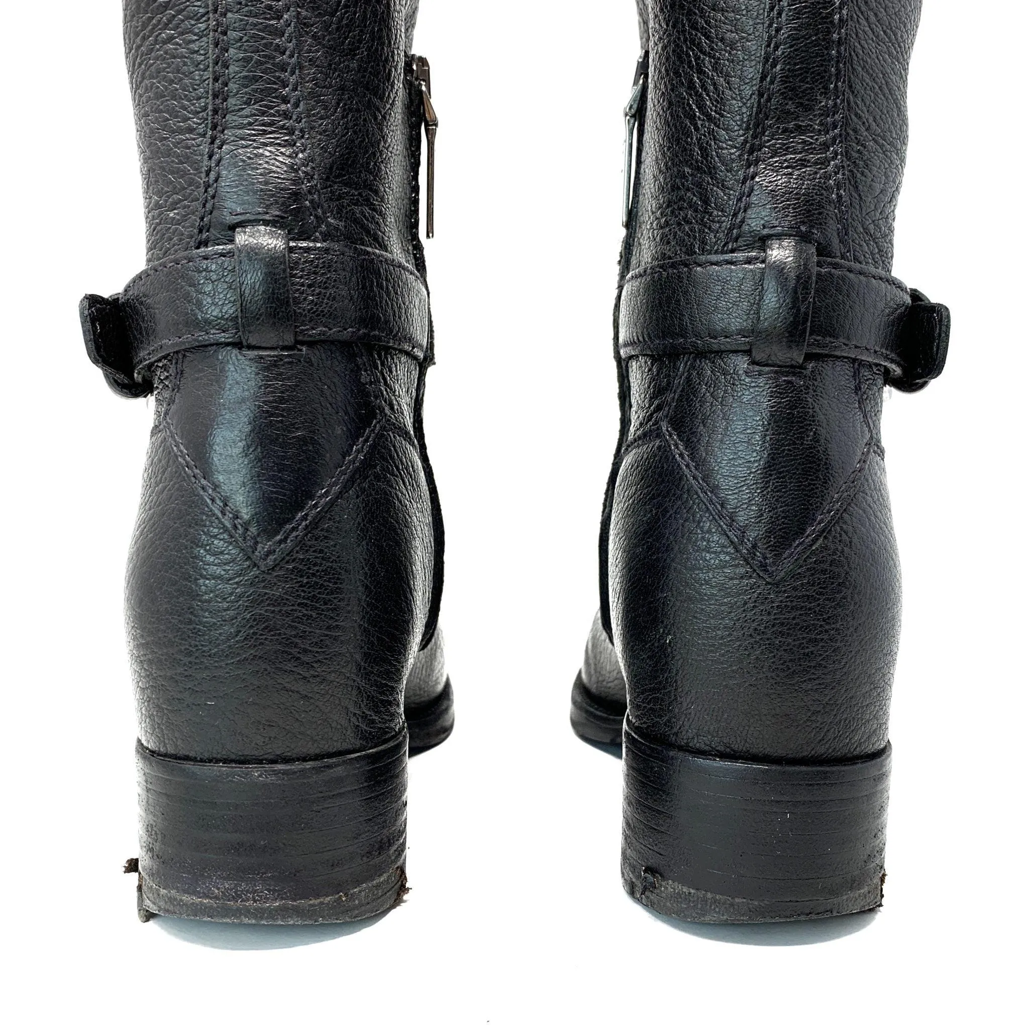 Prada Logo Black Riding Boots 36