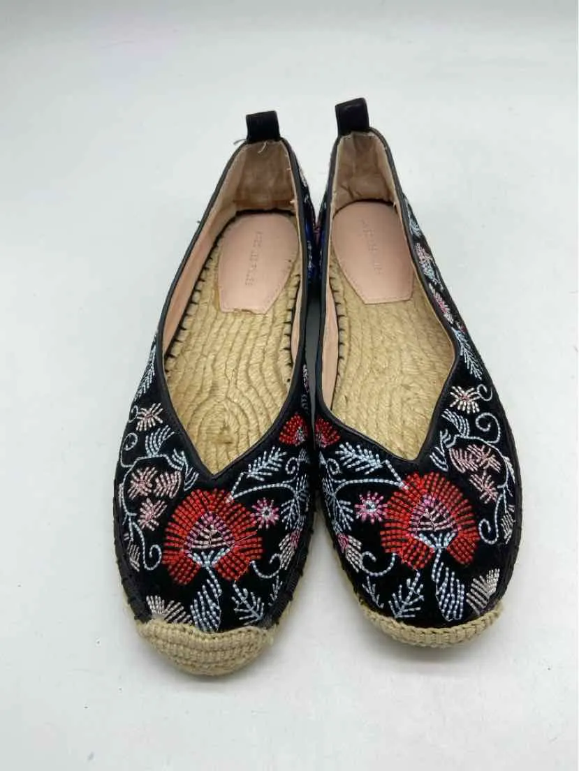 Pre-Owned Avec Les Filles Black Size 7.5 Espadrille Flats