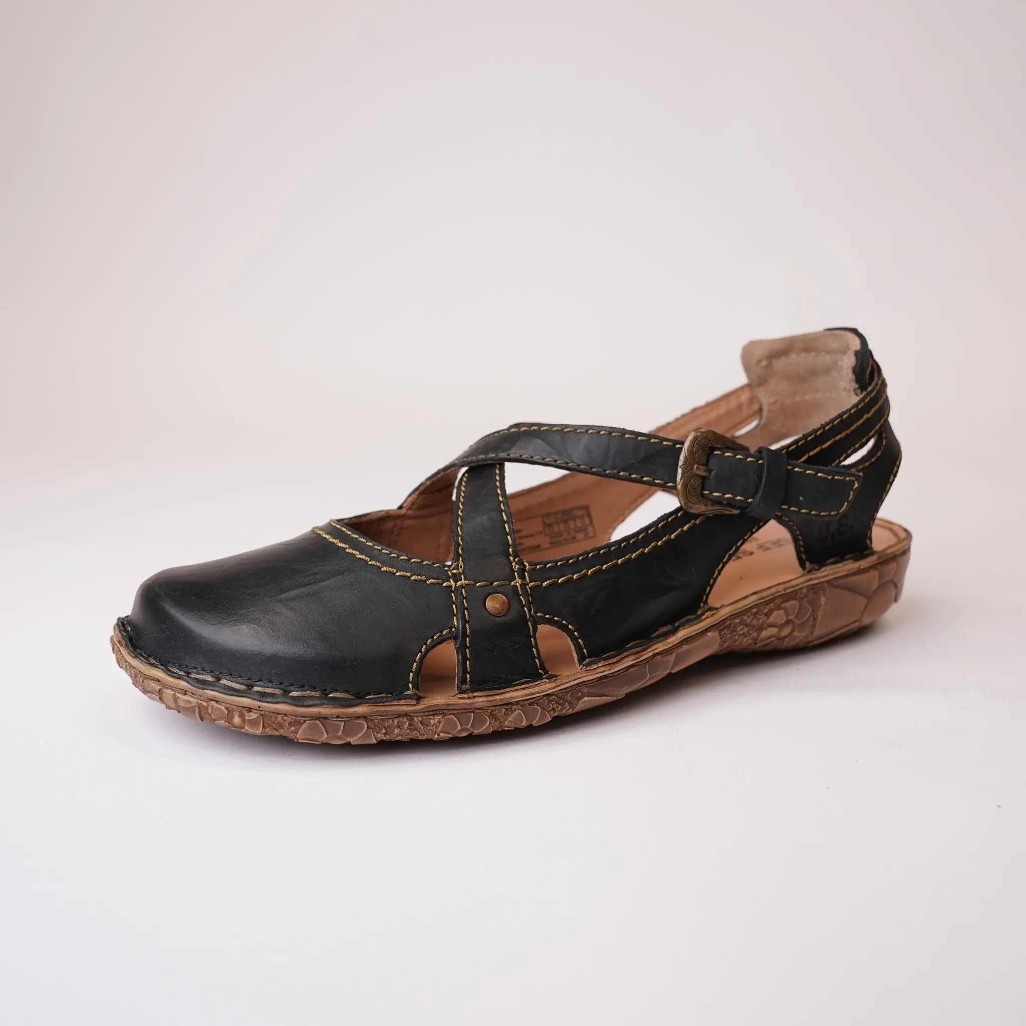 Rosalie 13 Schwarz Leather Sandals