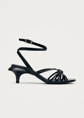 Soleia Black Leather Sandals