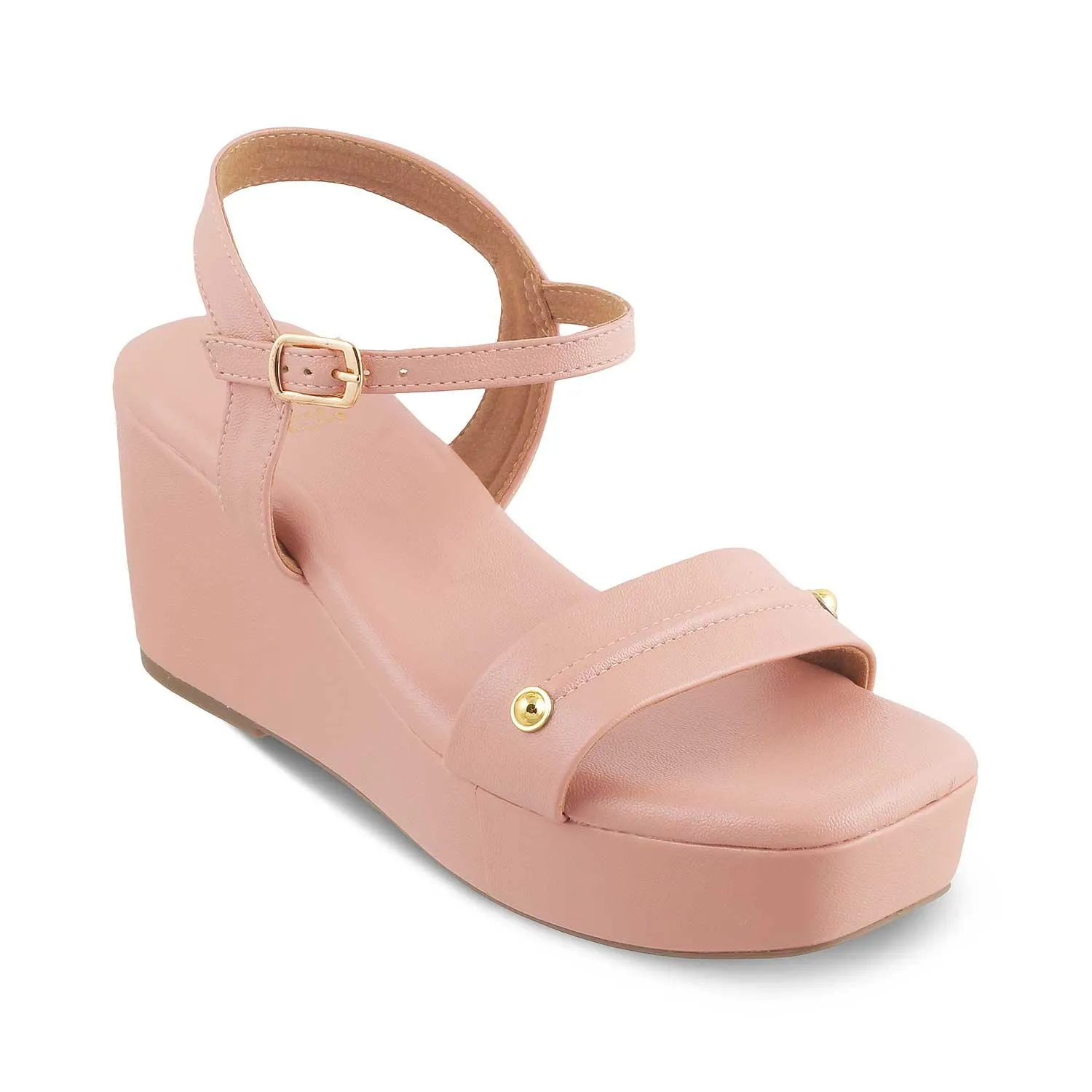 The Amsterdam Pink Women's Dress Wedge Sandals Tresmode