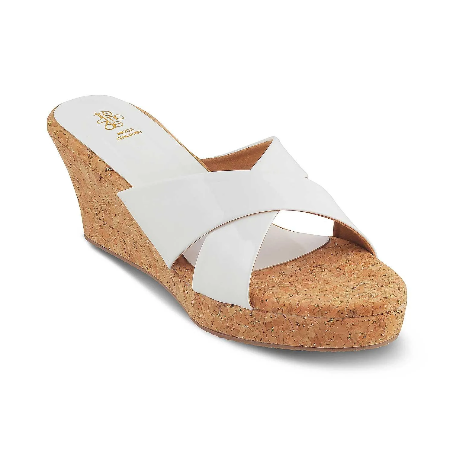 The Simi White Women's Dress Wedge Sandals Tresmode