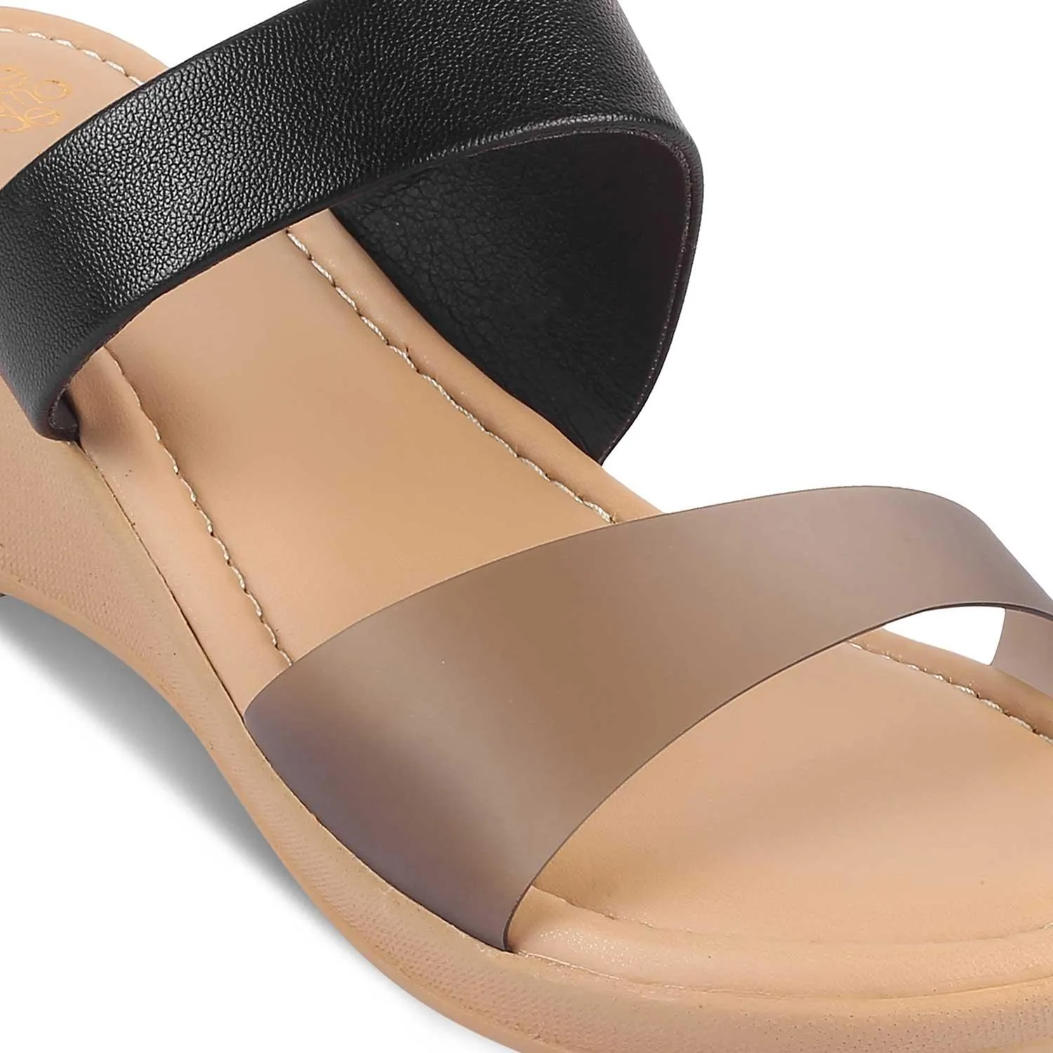 The Sios Black Women's Casual Wedge Sandals Tresmode