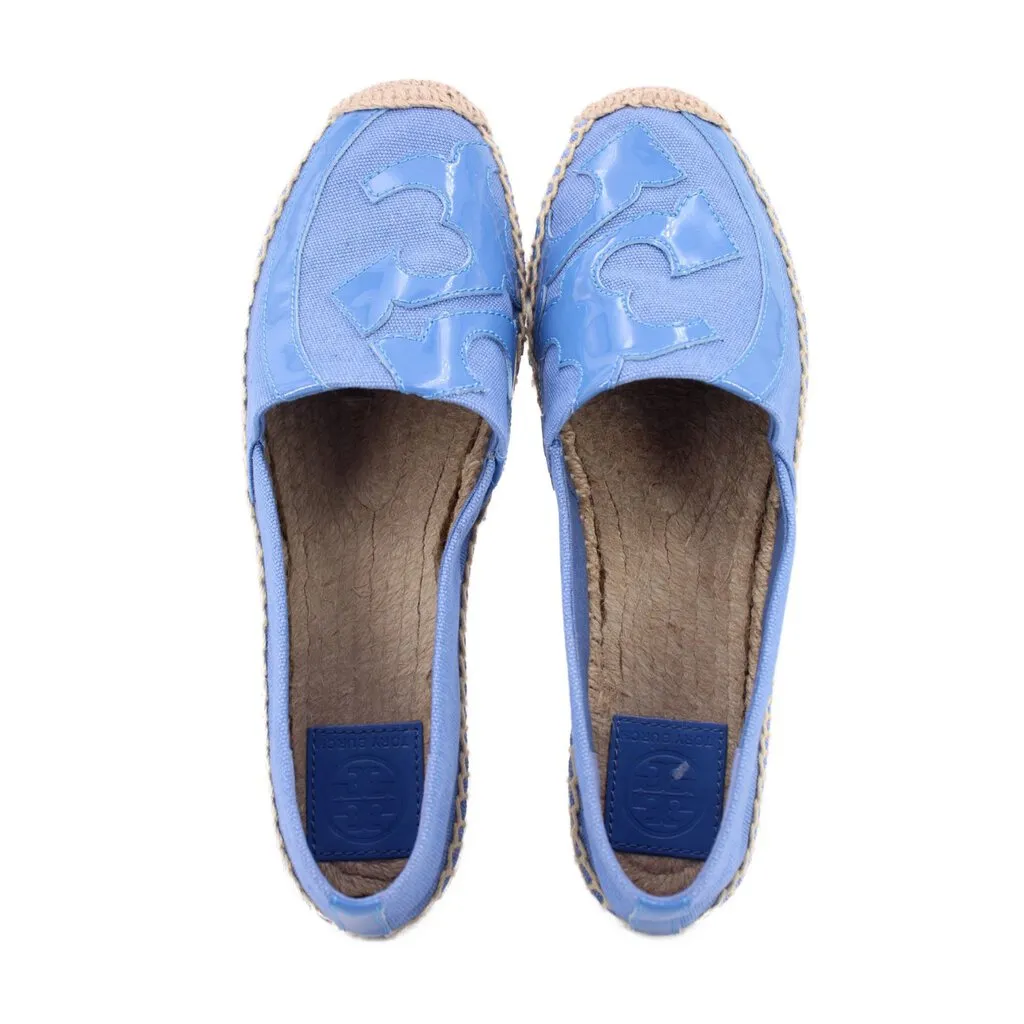 TORY BURCH ESPADRILLE FLATS BLUE 8.5 US