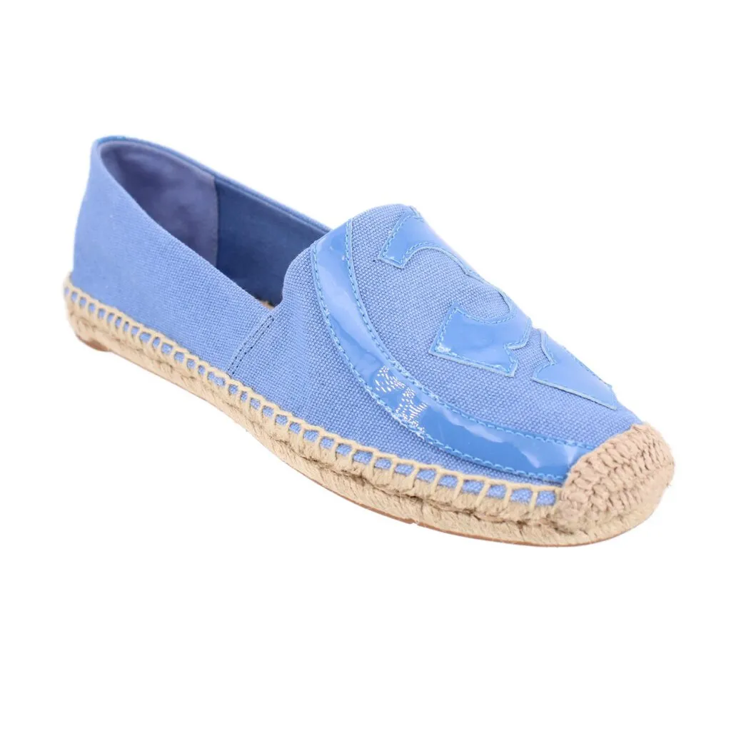 TORY BURCH ESPADRILLE FLATS BLUE 8.5 US