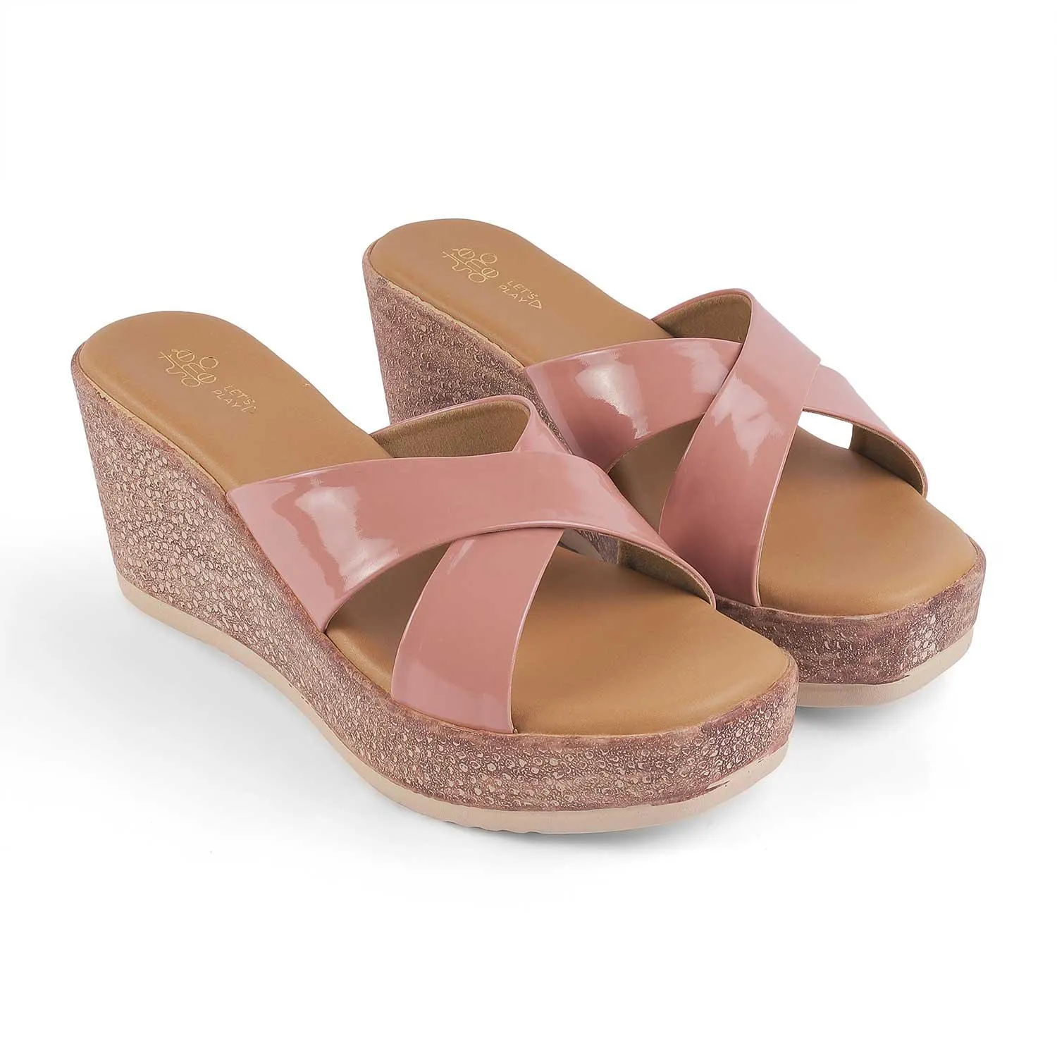 Tresmode Sansy Pink Women's Dress Wedge Sandals