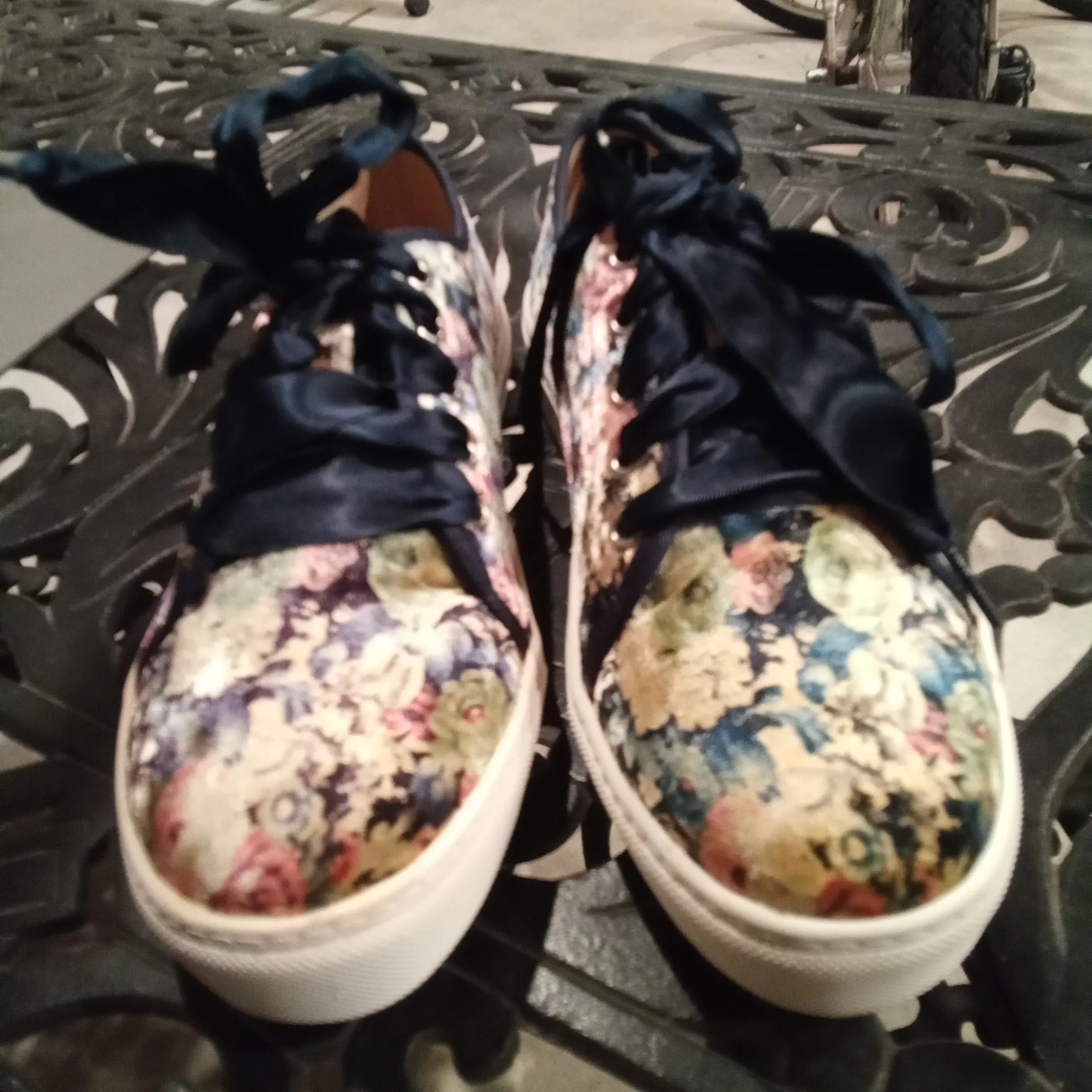 Velvet Floral Sneaker with Ribbon Laces | Dirty Laundry Josi