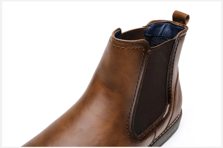 West Louis™ Designer Leather Comfortable Slip-On Chelsea Boots