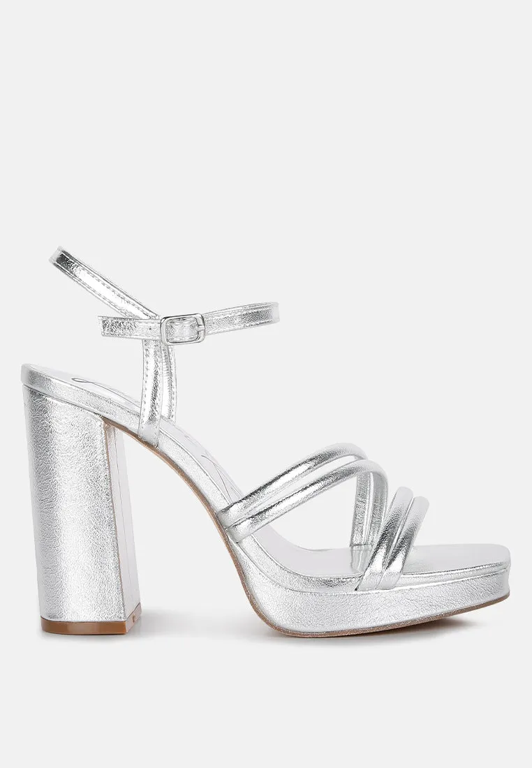 Whiskers High Heel Platform Strappy Sandals