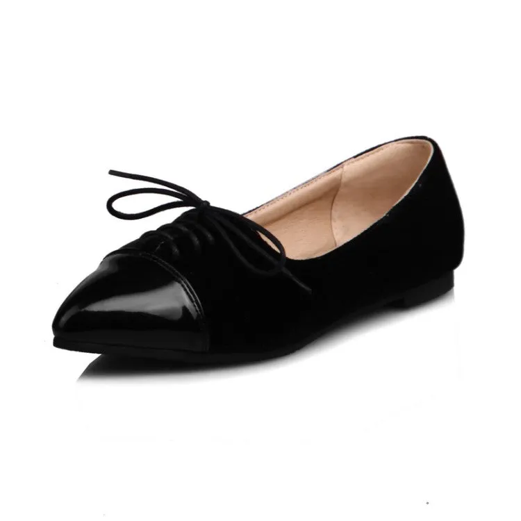 Women's Lace Up Pointed Toe Flats Shoes