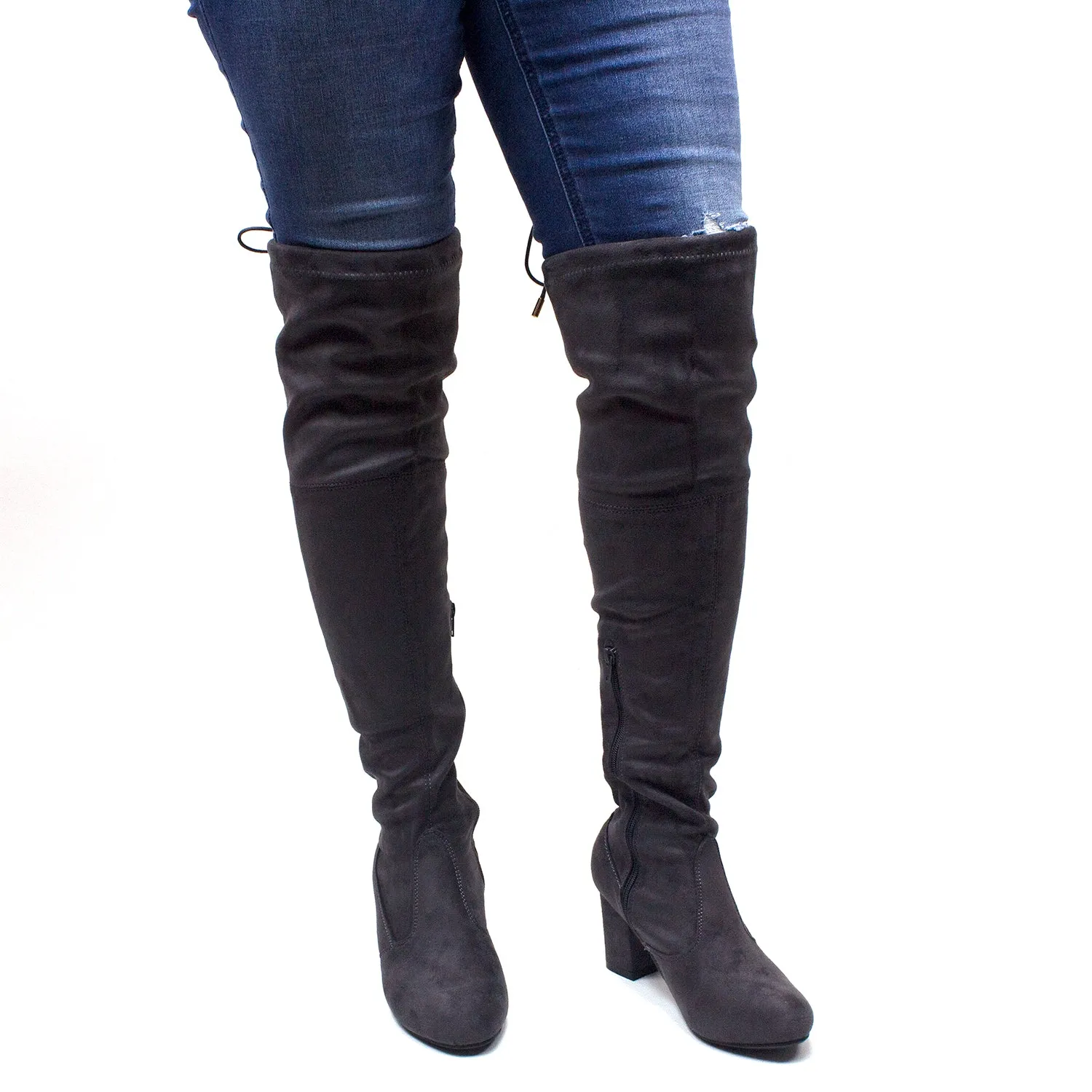 Women's Miles-02 Faux Suede Over The Knee OTK Tall Riding Dress Boots