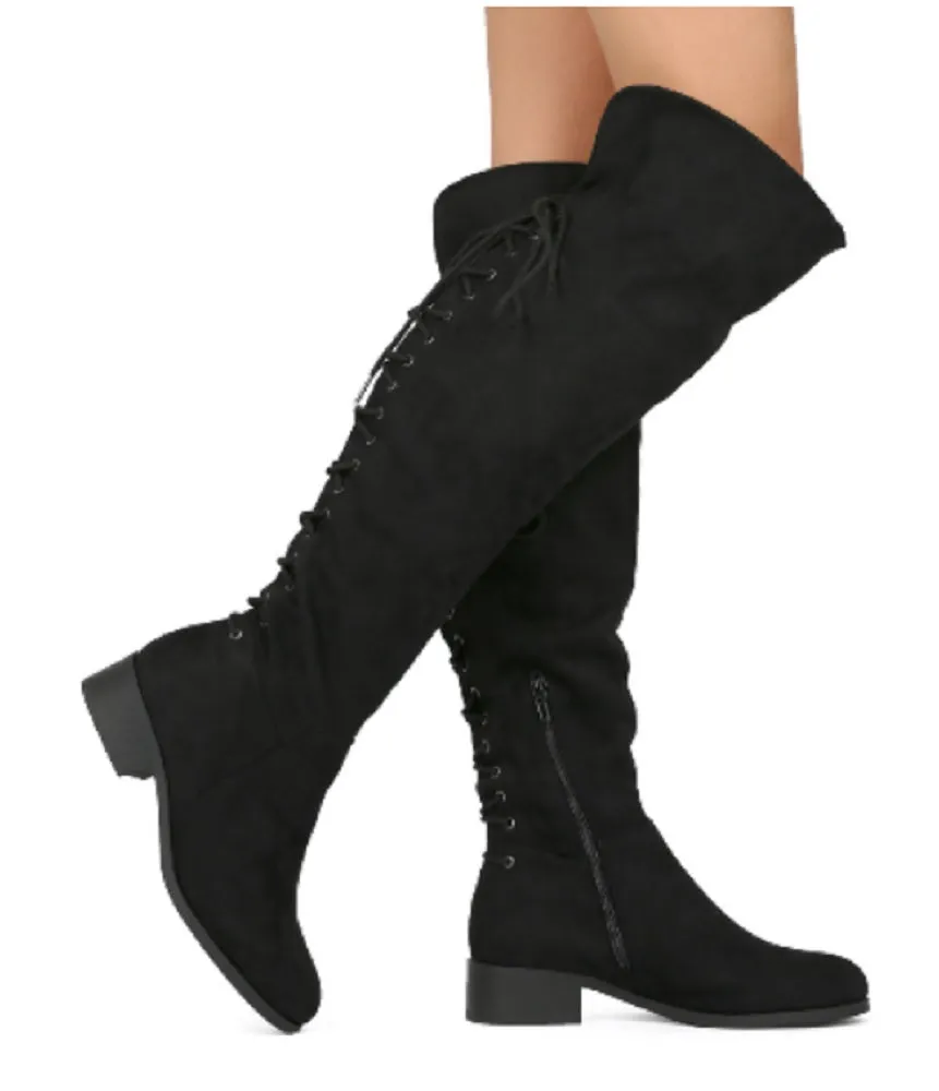 Women's Miles-02 Faux Suede Over The Knee OTK Tall Riding Dress Boots