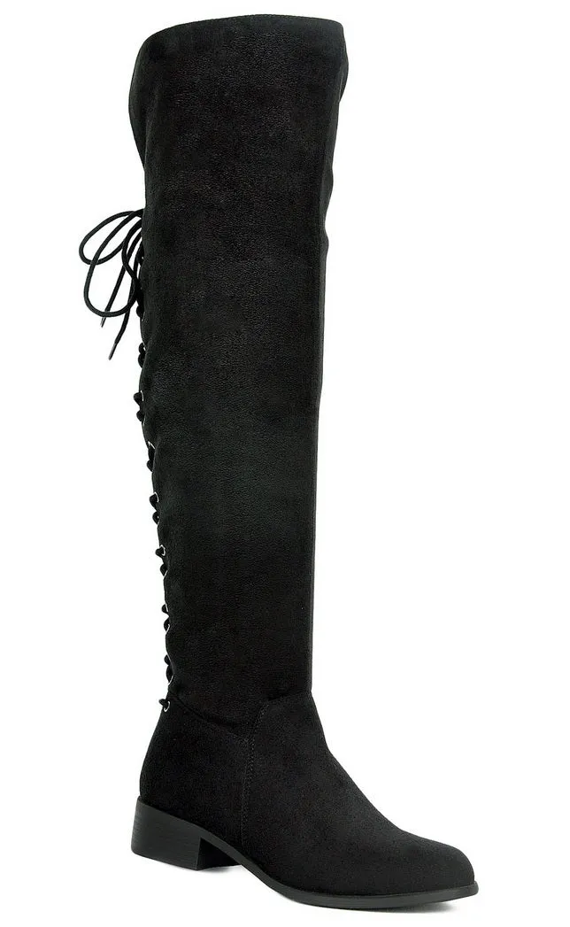 Women's Miles-02 Faux Suede Over The Knee OTK Tall Riding Dress Boots