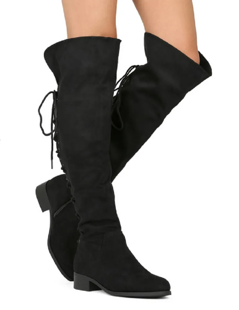 Women's Miles-02 Faux Suede Over The Knee OTK Tall Riding Dress Boots