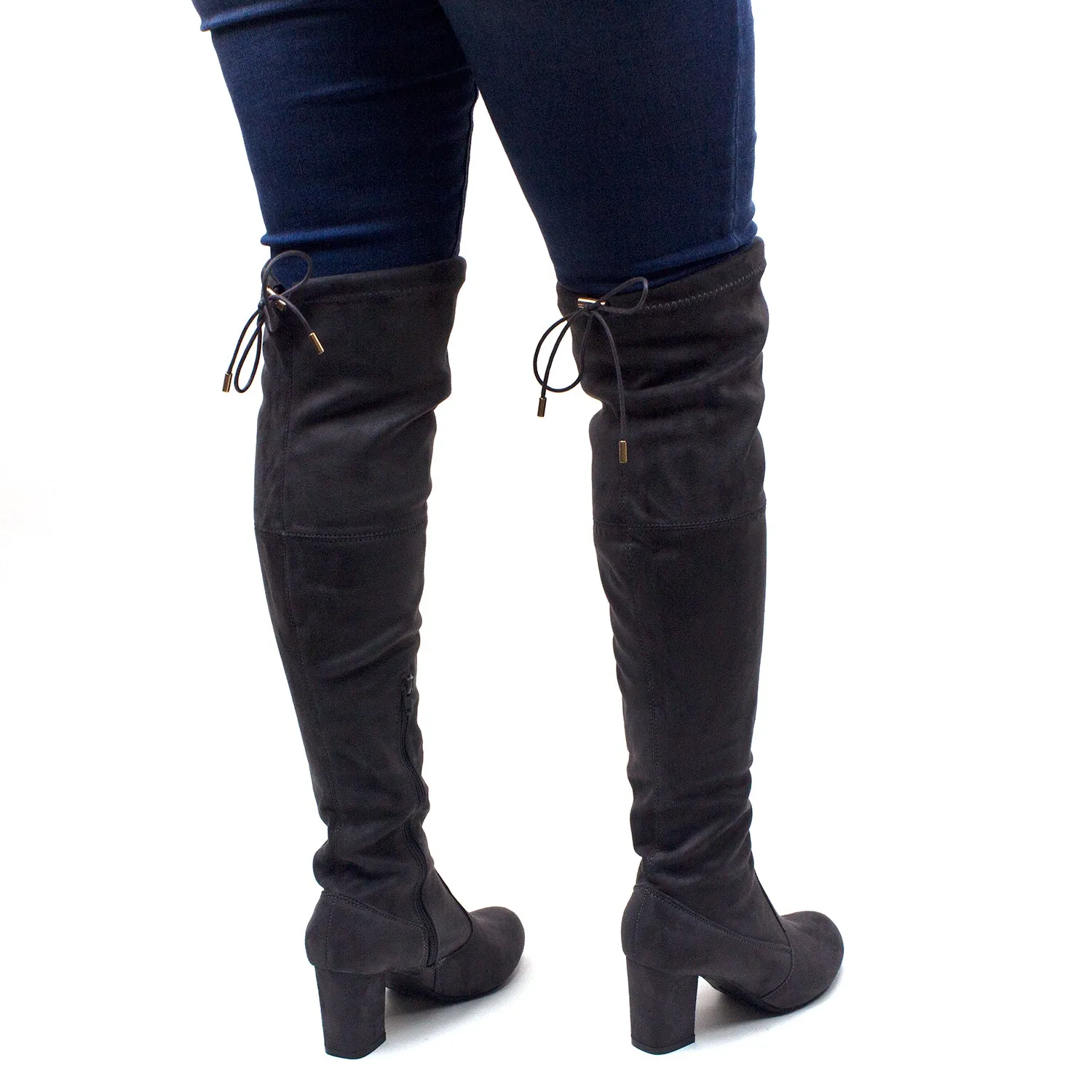 Women's Miles-02 Faux Suede Over The Knee OTK Tall Riding Dress Boots