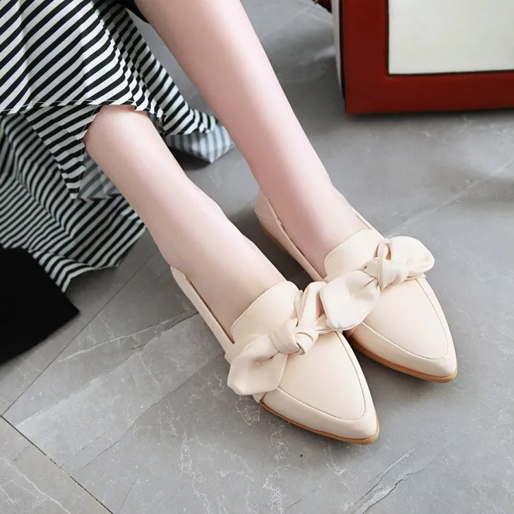 Women's  Pointed Toe Bowtie Flats Shoes