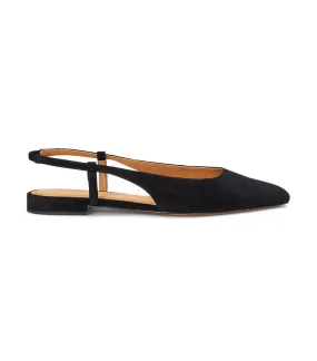 Women's Suede Slingback Flat Black